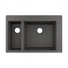 Мийка кухонна Hansgrohe S510-F635 на 2 чаші, сірий камінь (43315290)