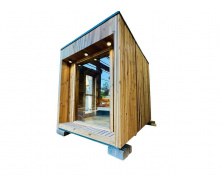 Mini Sauna 3,0х2,3м Gartensauna-37 в скандинавском стиле с панорамным окном от Thermowood Production