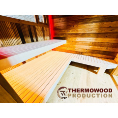 Mini Sauna 3,0х2,3м Gartensauna-37 в скандинавском стиле с панорамным окном от Thermowood Production Виноградов