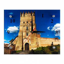 Годинники Настінні Види України Луцький Замок Любарта Літній день Тихий хід 20х25х5 см (21349)