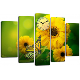 Настінний годинник-картина на полотні Декор Карпати 80x120 см (chf11)