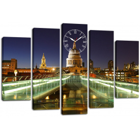 Настінний годинник-картина на полотні Декор Карпати 80x120 см (chf19)