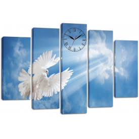 Настінний годинник-картина на полотні Декор Карпати 80x120 см (chf32)