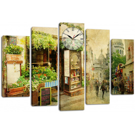 Настінний годинник-картина на полотні Декор Карпати 80x120 см (chf45)