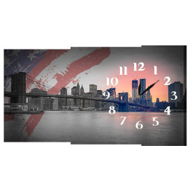 Настінний годинник на полотні Декор Карпати 03 Бруклінський Міст (IHhT96706)