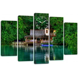 Настінний годинник-картина на полотні Декор Карпати 80x120 см (chf24)