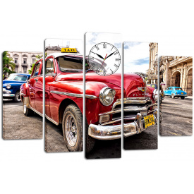 Настінний годинник-картина на полотні Декор Карпати 80x120 см (chf16)