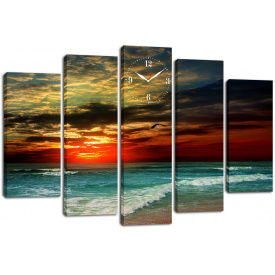 Настінний годинник-картина на полотні Декор Карпати 80x120 см (chf14)