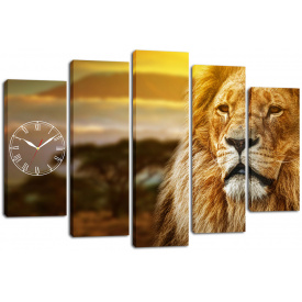 Настінний годинник-картина на полотні Декор Карпати 80x120 см (chf26)