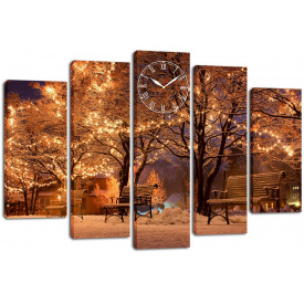 Настінний годинник-картина на полотні Декор Карпати 80x120 см (chf27)