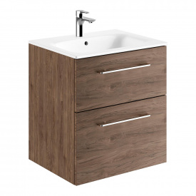 Тумба Geberit Selnova Square 600х480мм з умивальником, горіх темний (501.238.00.1)