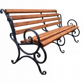 Скамейка Tobi Sho Бараш садово-парковая кованая усиленная с подлокотниками 2 м цвет Дуб