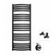 Рушникосушка комбінована Terma D01 1210x400 Black mat, тен MOA + вентиль Integra Ворожба