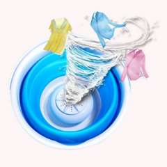 Туристична ультразвукова портативна міні пральна машинка Turbine Wash Ultrasonic + відро (1857390621) Костопіль