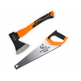 Набір Polax сокира 600 г і ножівка BARRACUDA 400 мм (335-18)