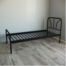 Ліжко Tobi Sho RELAX-1 односпальне металеве для дачі, готелів 200X90 Чорний