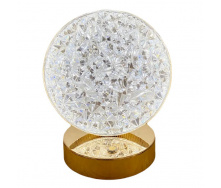 Настільна світлодіодна кристалічна лампа RIAS Round Diamond Gold