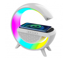 Настільна смарт лампа G-Smart Light BT2301 RGB з бездротовою зарядкою та Bluetooth колонкою 10W White