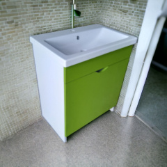 Тумба Mikola-M пластик 2.0 з кошиком під умивальник Como HPL 1111 gloss 70 см Бердичев