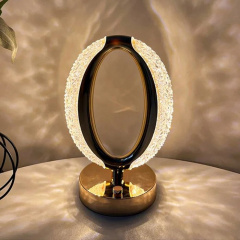 Настільна світлодіодна кристалічна лампа RIAS Ring Diamond Gold Михайловка
