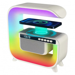 Настільна смарт лампа G-Smart Light HM-G3 RGB з бездротовою зарядкою та Bluetooth колонкою 15W White (3_04502) Березнегувате
