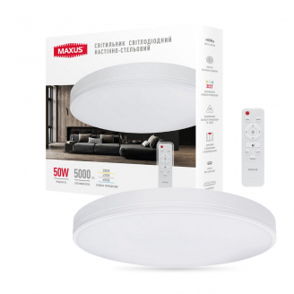 Світильник світлодіодний настінно-стельовий Maxus Functional Ceiling light 50 W 3CCT Білий (1820)