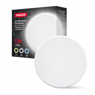 Світильник світлодіодний накладний Maxus MWL 12W 3CCT IP65 WH Circle Білий (1796)