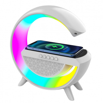 Настільна смарт лампа G-Smart Light BT2301 RGB з бездротовою зарядкою та Bluetooth колонкою 10W White