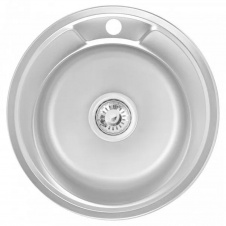 Кухонная мойка WEZER 490(06) Satin 490x180 мм с сифоном, круглая