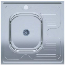 Мойка кухонная UA 6060-L 600х600х140 мм Polish, нерж.сталь, накладная, с крылом