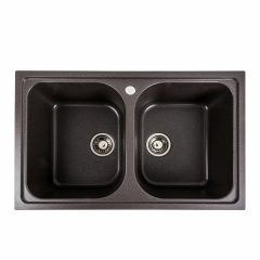 Гранитная мойка для кухни Platinum 7950 Equatoria матовая прямоугольная, 2 чаши, мокко Кропивницький