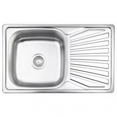 Кухонная мойка WEZER 7848(08) Decor 780x480x180 мм с сифоном и крылом Днепр