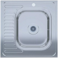 Мойка кухонная UA 6060-R 600х600х140 мм Polish, нерж.сталь, накладная, с крылом Лубни