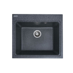 Гранитная мойка для кухни Platinum 5852 VESTA матовая прямоугольная, графит Буча
