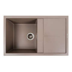 Гранитная мойка для кухни Platinum 7950 SELENA с крылом, матовая дюна Луцк