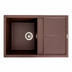Гранитная мойка для кухни Platinum 7950 SELENA с крылом, матовая мокко Київ