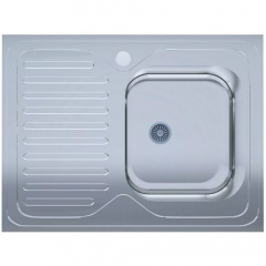 Мойка кухонная UA 6080-R 600х800х140 мм Polish, нерж.сталь, накладная, с крылом Виноградів