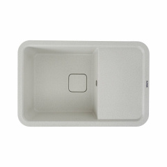 Гранитная мойка для кухни Platinum 7850 CUBE матовая прямоугольная, с крылом, белая в точку Хмельницкий