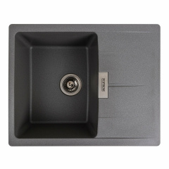 Гранитная мойка для кухни Platinum 6250 ZIRKONE матовая прямоугольная, с крылом, серая муссон Чугуїв