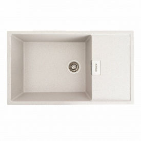 Гранитная мойка для кухни Platinum 8650 DIAMOND матовая прямоугольная, топаз