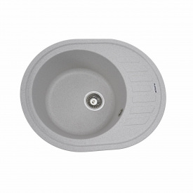 Гранитная мойка для кухни Platinum 6250 SOUL матовая овальная, с крылом, топаз