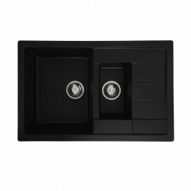 Гранитная мойка для кухни Platinum 7850W TOSKANA матовая прямоугольная, черная