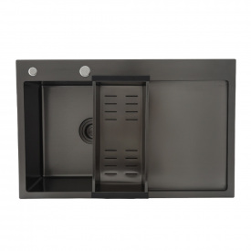 Кухонная мойка GAPPO GS7850-6R 780x500 мм с сифоном, коландером и крылом
