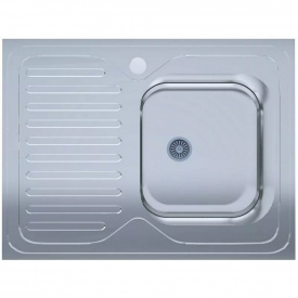 Мойка кухонная UA 6080-R 600х800х140 мм Polish, нерж.сталь, накладная, с крылом