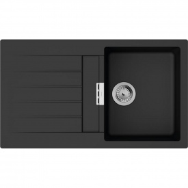 Кухонная мойка Hansgrohe S52 накладная 840х480х190мм S520-F345, черный графит
