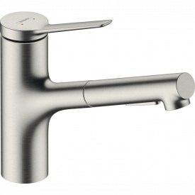 Hansgrohe Смеситель для кухни Zesis M33, дл.излива - 219мм, вытяжной, 1 рычаг, KM150, сталь