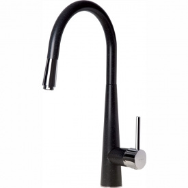 Deante Смеситель для кухни Aster, дл.излива - 228мм, вытяжной, 1 рычаг, графит