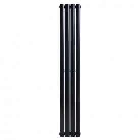 Вертикальный дизайнерский радиатор отопления ARTTIDESIGN Rimini 4/1800/236/50 чёрный матовый