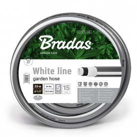 Шланг для поливу 5-тишаровий WHITE LINE 1/2" 20м Bradas