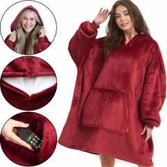 Плед з капюшоном та рукавами VigohA Huggle Hoodie Бордо Херсон